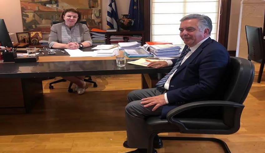 Συνάντηση Βασ. Υψηλάντη με την Υπουργό Πολιτισμού κ. Λίνα Μενδώνη για τα έργα πολιτισμού στα Δωδεκάνησα