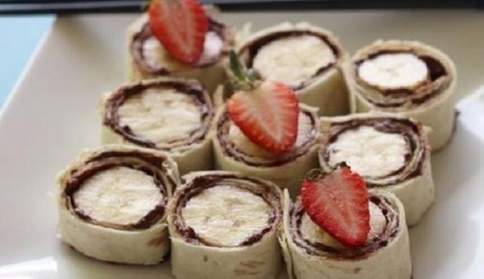 Sushi μπανάνας με Nutella