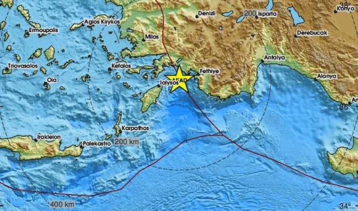Σεισμός τώρα κοντά στη Ρόδο (pics)