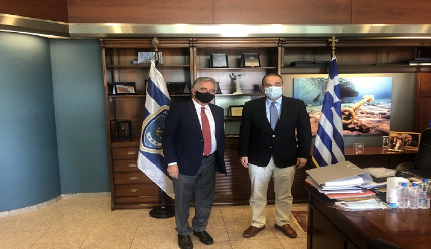 Συνάντηση  Βασ. Υψηλάντη με τον Υπ. Ναυτιλίας Γ. Πλακιωτάκη και τη ΓΓ Νησιωτικής Πολιτικής κ. Χριστιάνα Καλογήρου