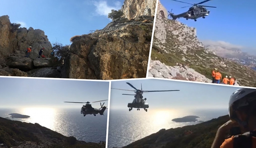 Μεγάλη Επιχείρηση Διάσωσης για 2 πεζοπόρους στην Τέλενδο με συνδρομή και ελικοπτέρου