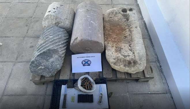 Συνελήφθη ημεδαπός στους Λειψούς για κατοχή αρχαιοτήτων, φυσιγγίων και κροτίδων