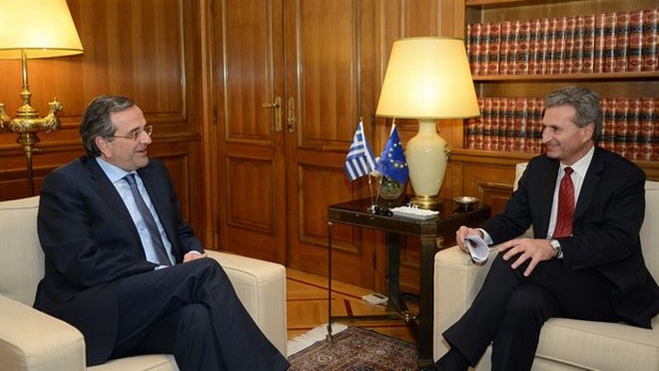 Κρίσιμα ενεργειακά θέματα στη συνάντηση Σαμαρά - Έτινγκερ