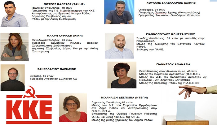 Αυτό είναι το ψηφοδέλτιο του ΚΚΕ στα Δωδεκάνησα