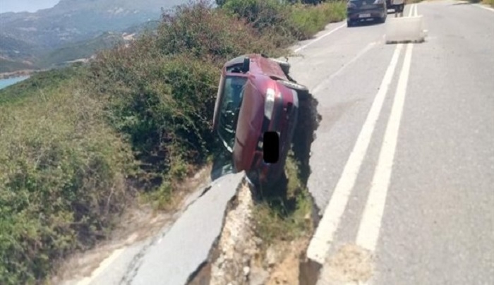 Απίστευτο: «Έφυγε» δρόμος στο Ρέθυμνο (φωτο)