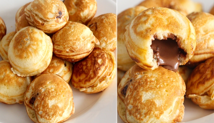 Μίνι pancakes γεμιστά με Nutella!