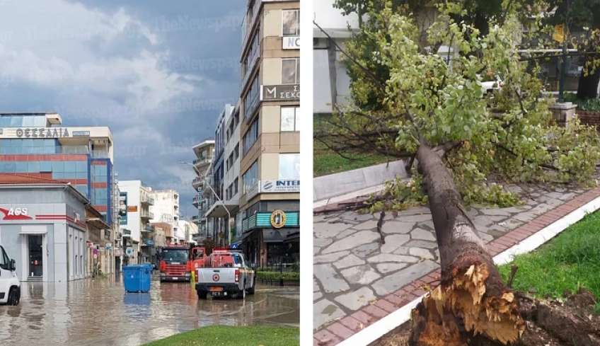 Βόλος: Δύο τραυματίες και εικόνες χάους από την πρωτοφανή θύελλα