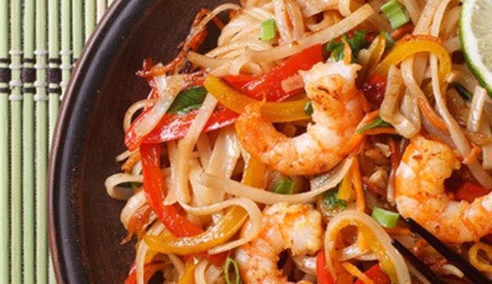 Noodles με γαρίδες