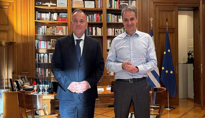 Συνάντηση Γιάννη Παππά με τον Πρωθυπουργό Κυριάκο Μητσοτάκη στο Μέγαρο Μαξίμου.